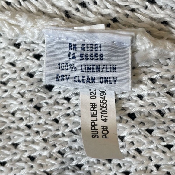POLO RL 100% Linen Knit Mesh Oversized Dolman Sleeve Sweater in White Size Small - Picture 9 of 10